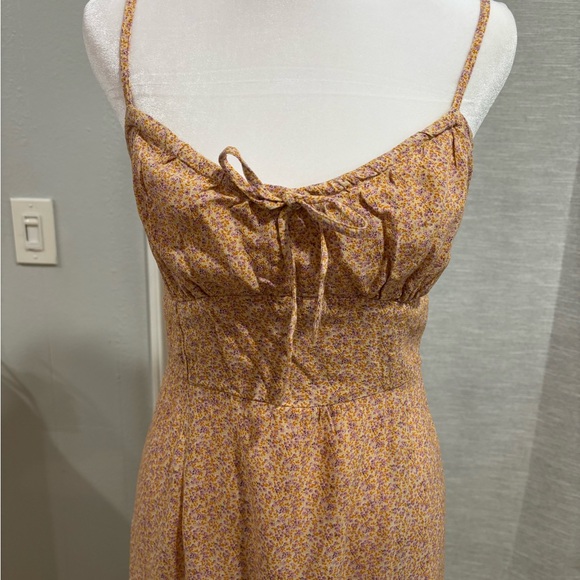 Aeropostale Peach Floral Tie-Front Maxi Dress - Picture 2 of 7